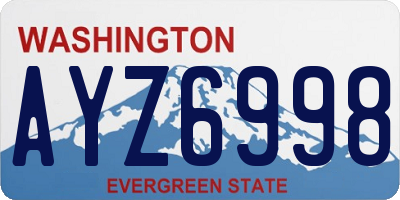 WA license plate AYZ6998