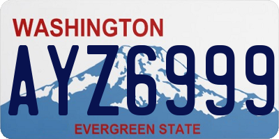 WA license plate AYZ6999