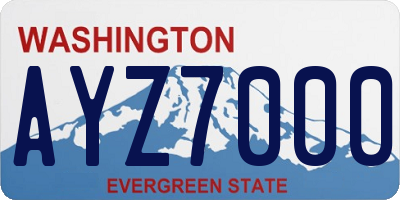 WA license plate AYZ7000