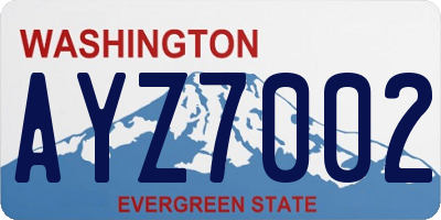 WA license plate AYZ7002