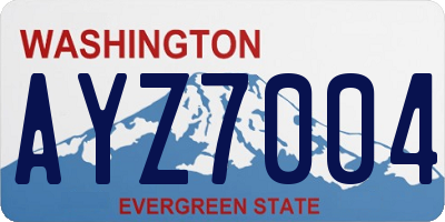 WA license plate AYZ7004