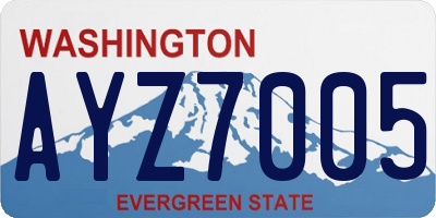 WA license plate AYZ7005