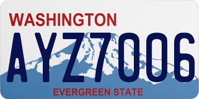 WA license plate AYZ7006