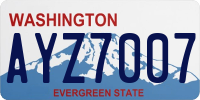 WA license plate AYZ7007