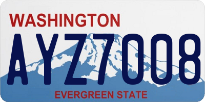 WA license plate AYZ7008