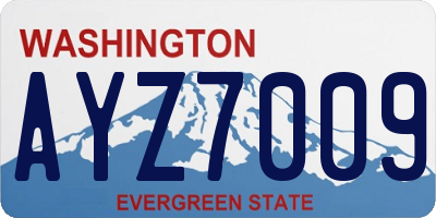 WA license plate AYZ7009