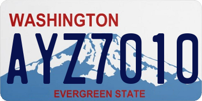 WA license plate AYZ7010