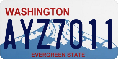 WA license plate AYZ7011