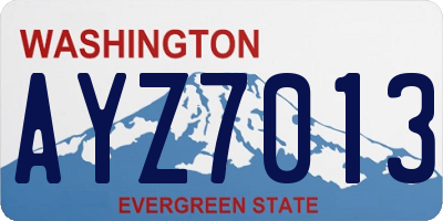 WA license plate AYZ7013