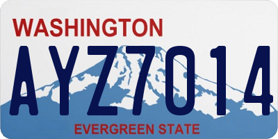 WA license plate AYZ7014