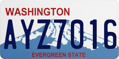 WA license plate AYZ7016