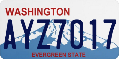 WA license plate AYZ7017