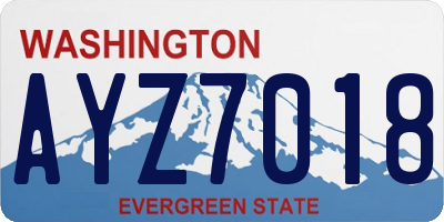 WA license plate AYZ7018