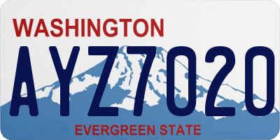 WA license plate AYZ7020