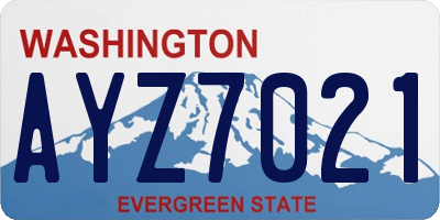 WA license plate AYZ7021