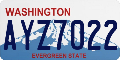 WA license plate AYZ7022