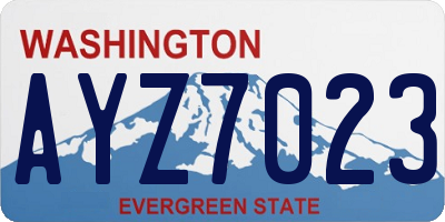 WA license plate AYZ7023