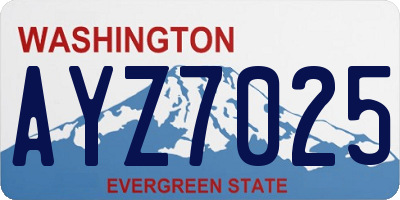 WA license plate AYZ7025