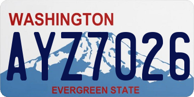 WA license plate AYZ7026