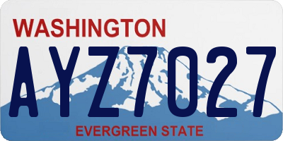 WA license plate AYZ7027