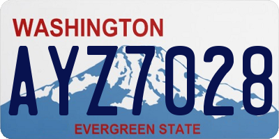 WA license plate AYZ7028