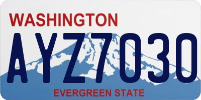 WA license plate AYZ7030