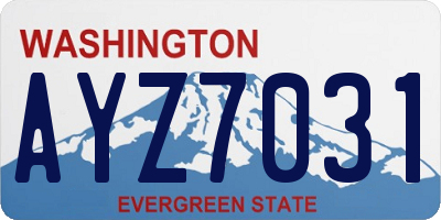 WA license plate AYZ7031