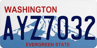 WA license plate AYZ7032