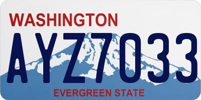 WA license plate AYZ7033