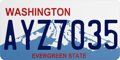 WA license plate AYZ7035