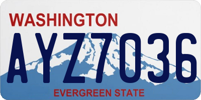 WA license plate AYZ7036