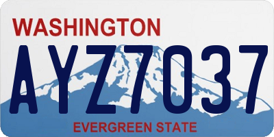 WA license plate AYZ7037