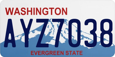 WA license plate AYZ7038