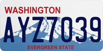 WA license plate AYZ7039