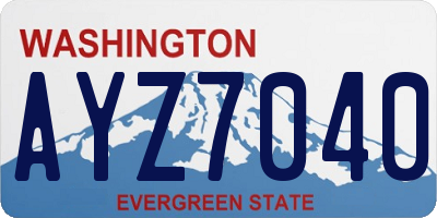 WA license plate AYZ7040