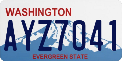 WA license plate AYZ7041