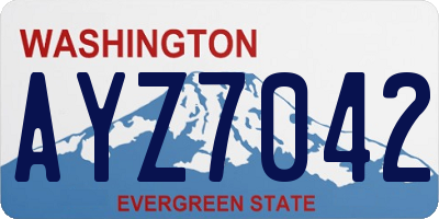 WA license plate AYZ7042