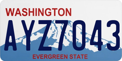 WA license plate AYZ7043