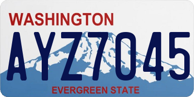 WA license plate AYZ7045