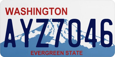 WA license plate AYZ7046