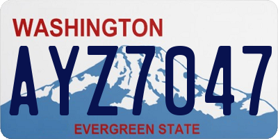 WA license plate AYZ7047