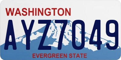 WA license plate AYZ7049