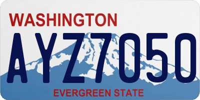 WA license plate AYZ7050