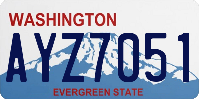 WA license plate AYZ7051