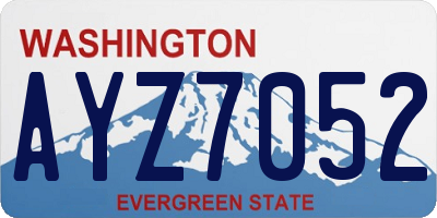 WA license plate AYZ7052