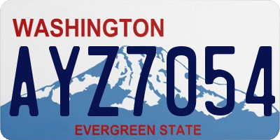 WA license plate AYZ7054