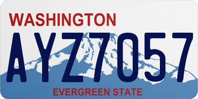 WA license plate AYZ7057