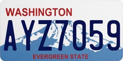 WA license plate AYZ7059