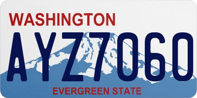 WA license plate AYZ7060