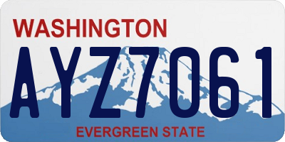 WA license plate AYZ7061